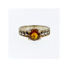 925 Sterling Silver Hessonite & Marcasites Ring Size 5.5