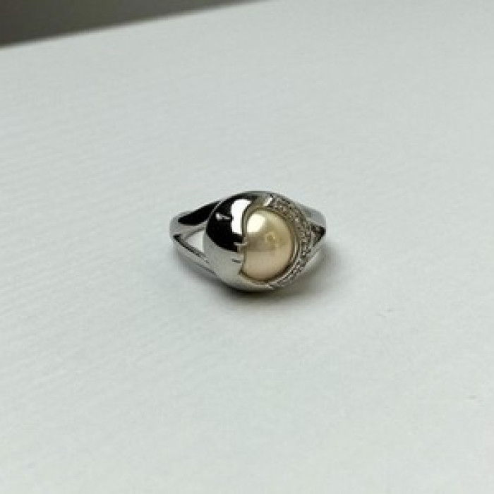 Ring With Pearl and CZ 