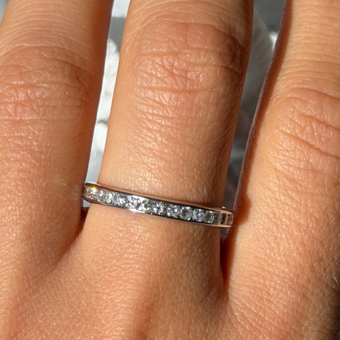 Platinum Diamond 1.10 ct Band Ring Size 10