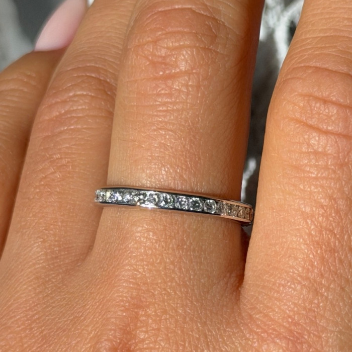 Platinum Diamond 1.10 ct Band Ring Size 10