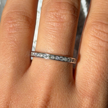 Platinum Diamond 1.10 ct Band Ring Size 10