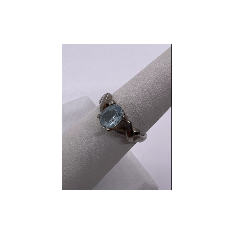 925 Sterling Silver Topaz Ring Size 6.5