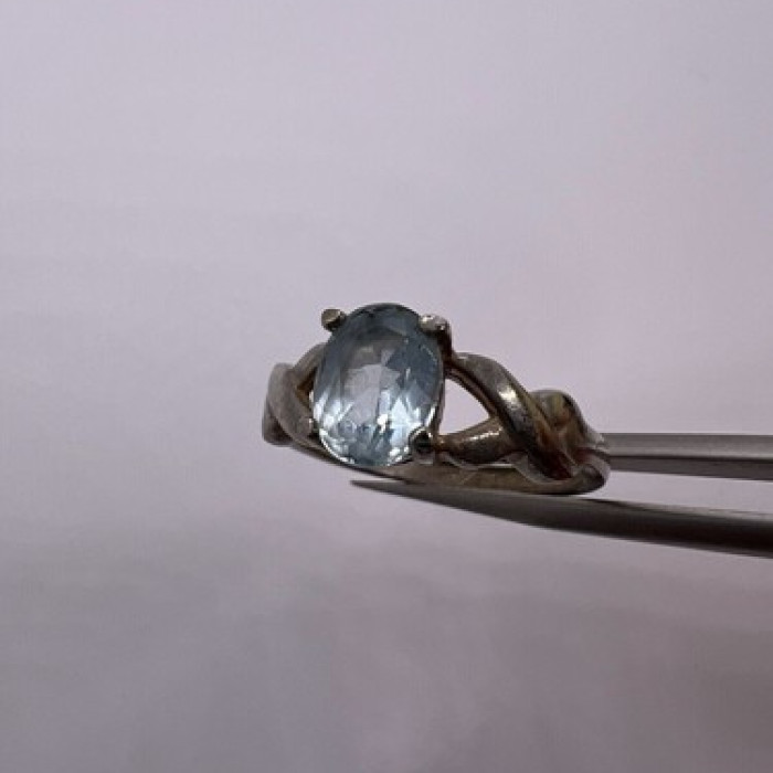 925 Sterling Silver Topaz Ring Size 6.5