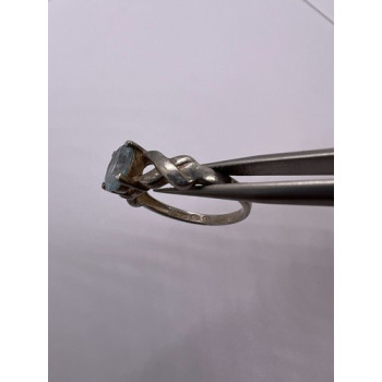 925 Sterling Silver Topaz Ring Size 6.5