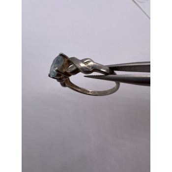 925 Sterling Silver Topaz Ring Size 6.5