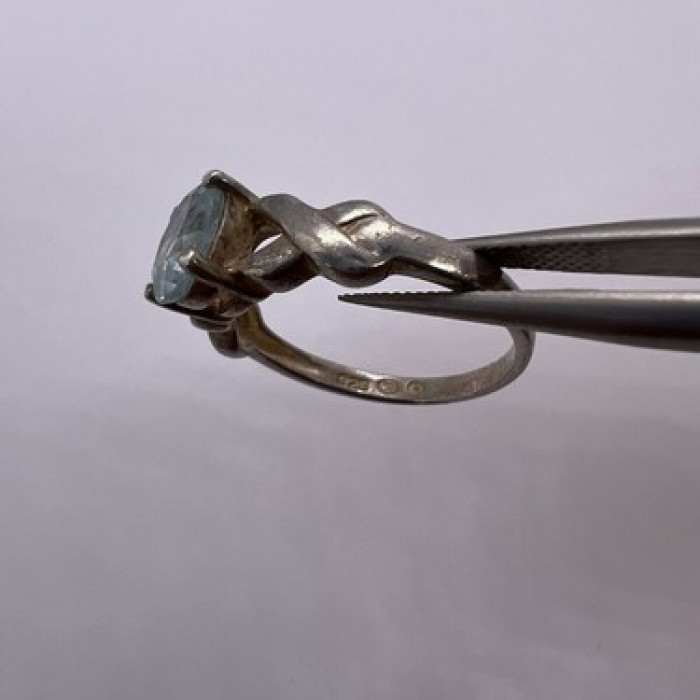 925 Sterling Silver Topaz Ring Size 6.5