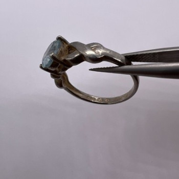 925 Sterling Silver Topaz Ring Size 6.5
