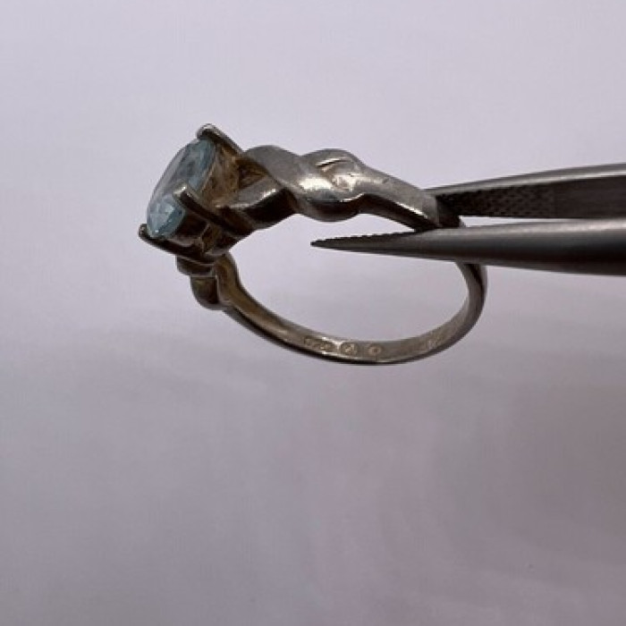 925 Sterling Silver Topaz Ring Size 6.5