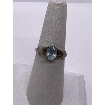 925 Sterling Silver Topaz Ring Size 6.5