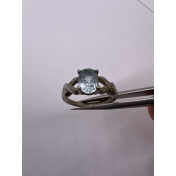 925 Sterling Silver Topaz Ring Size 6.5