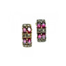 925 Sterling Silver Almandine & Marcasites Stud Earrings