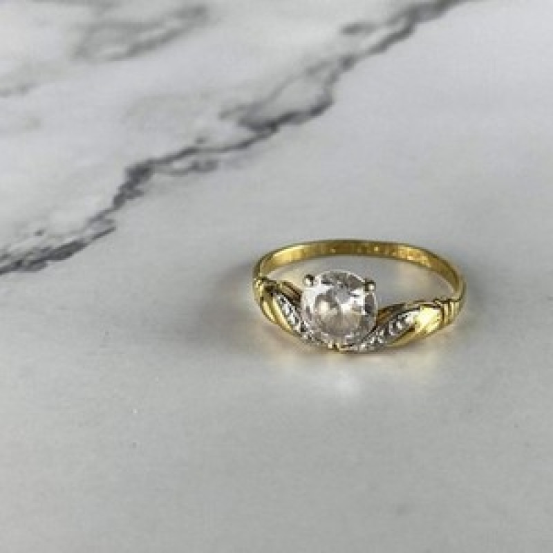 Classic Ring in Gilding (14K ) With CZ Size 7