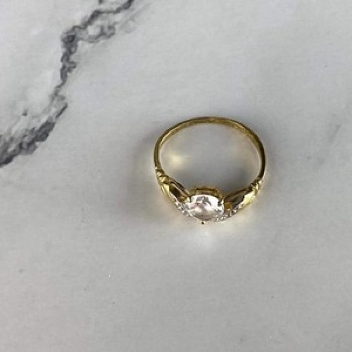 Classic Ring in Gilding (14K ) With CZ Size 7
