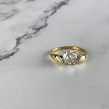 Classic Ring in Gilding (14K ) With CZ Size 7