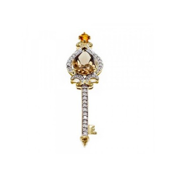 10K Yellow Gold Tourmaline, Heliodor & Diamonds 
