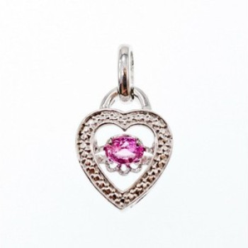 925 Sterling Silver Pink CZ 