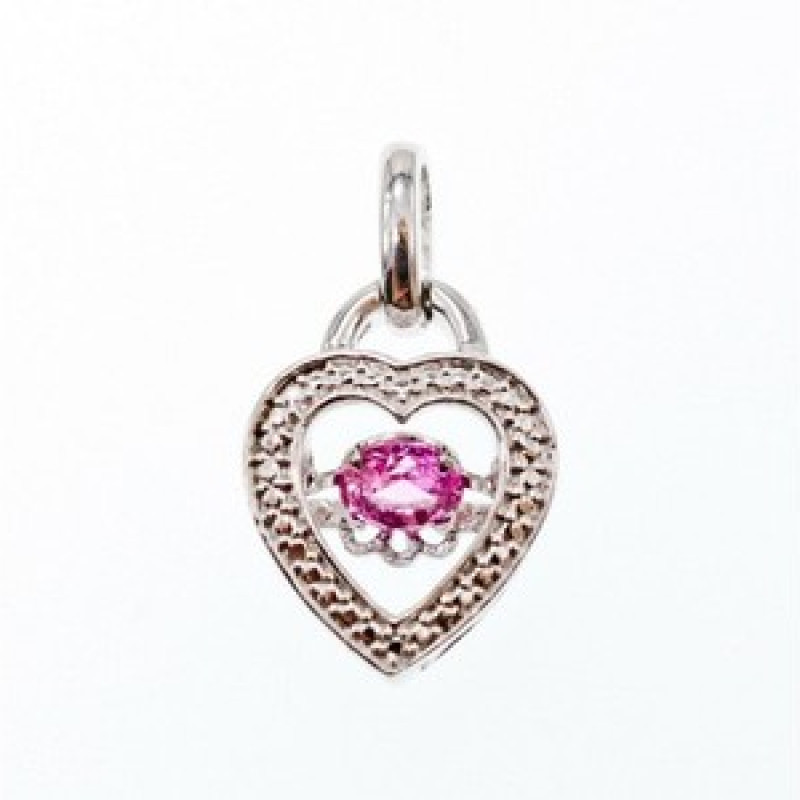 925 Sterling Silver Pink CZ 