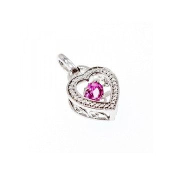925 Sterling Silver Pink CZ  