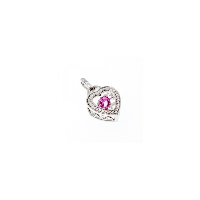 925 Sterling Silver Pink CZ  