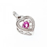 925 Sterling Silver Pink CZ 