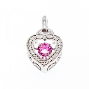 925 Sterling Silver Pink CZ 