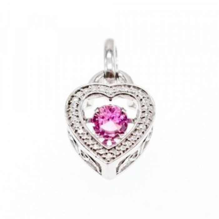 925 Sterling Silver Pink CZ 