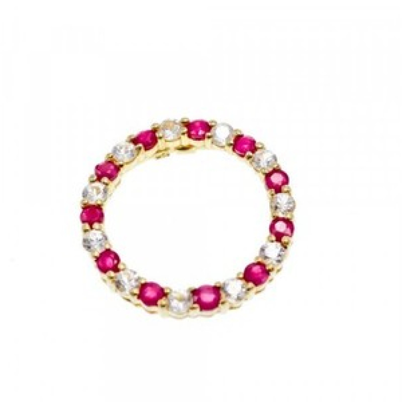 10K Yellow Gold Pink and Colorless Spinel Pendant