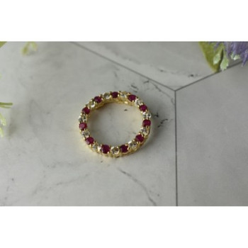 10K Yellow Gold Pink and Colorless Spinel  Pendant
