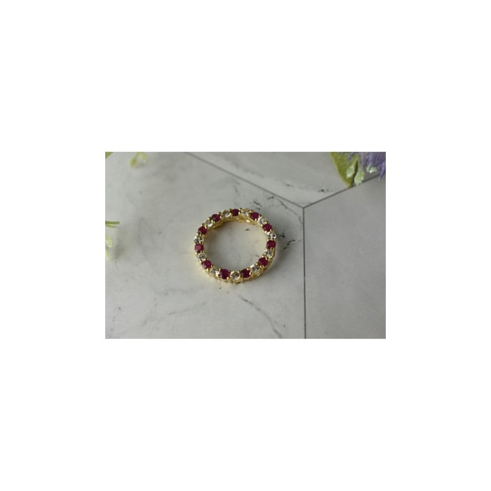 10K Yellow Gold Pink and Colorless Spinel  Pendant