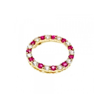 10K Yellow Gold Pink and Colorless Spinel  Pendant
