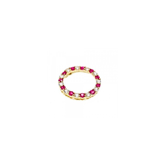10K Yellow Gold Pink and Colorless Spinel  Pendant