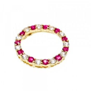 10K Yellow Gold Pink and Colorless Spinel Pendant