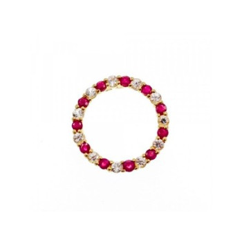 10K Yellow Gold Pink and Colorless Spinel  Pendant