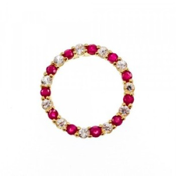 10K Yellow Gold Pink and Colorless Spinel Pendant
