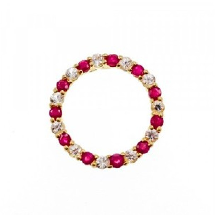 10K Yellow Gold Pink and Colorless Spinel Pendant