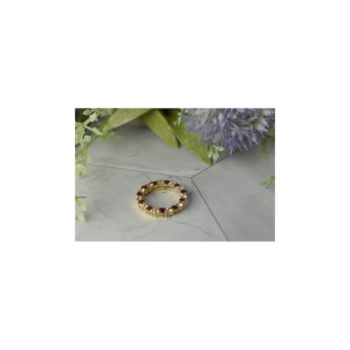 10K Yellow Gold Pink and Colorless Spinel  Pendant