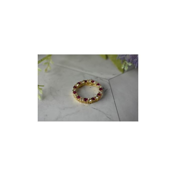 10K Yellow Gold Pink and Colorless Spinel  Pendant