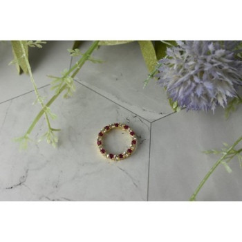 10K Yellow Gold Pink and Colorless Spinel  Pendant