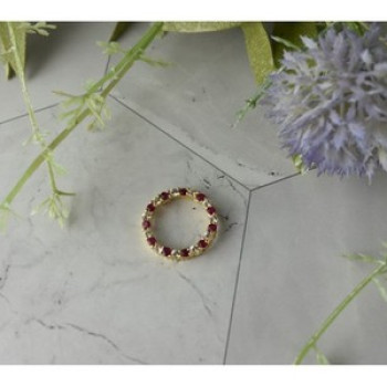 10K Yellow Gold Pink and Colorless Spinel Pendant