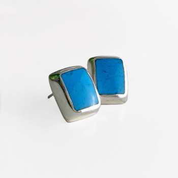 925 Sterling Silver Turquoise Stud Earrings
