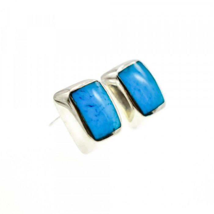 925 Sterling Silver Turquoise Stud Earrings