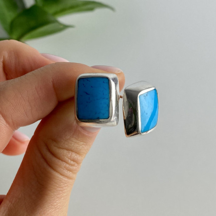 925 Sterling Silver Turquoise Stud Earrings