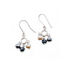 925 Sterling Silver Pearls Dangle Earrings Italy