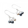 925 Sterling Silver Pearls Dangle Earrings Italy
