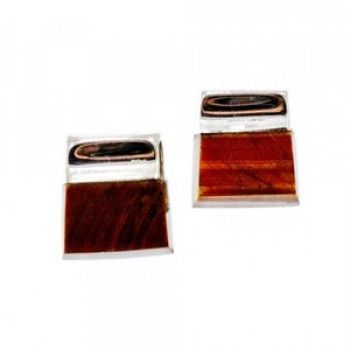 Vintage 925 Sterling Silver Tiger'S eye Stud Earrings