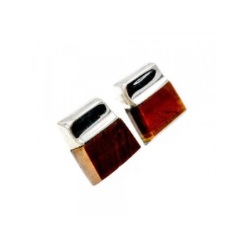 Vintage 925 Sterling Silver Tiger's eye Stud Earrings
