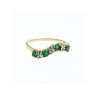 10K Yellow Gold Emeralds & Diamonds Ring Size 6.5