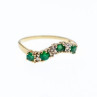 10K Yellow Gold Emeralds & Diamonds Ring Size 6.5