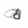 10K White Gold Hessonite & Diamonds 
