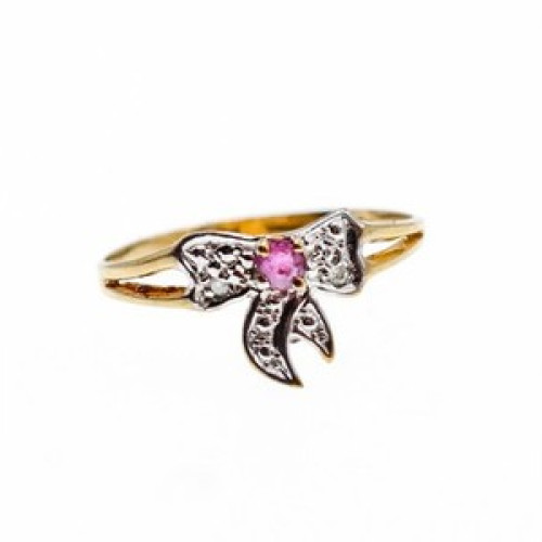 10K Yellow Gold Spinel & Diamonds 